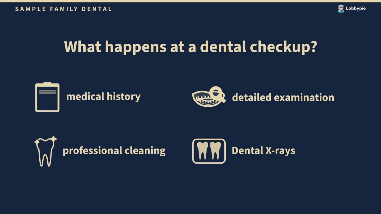 A sample video in the Bold style: What happens at a dental checkup?