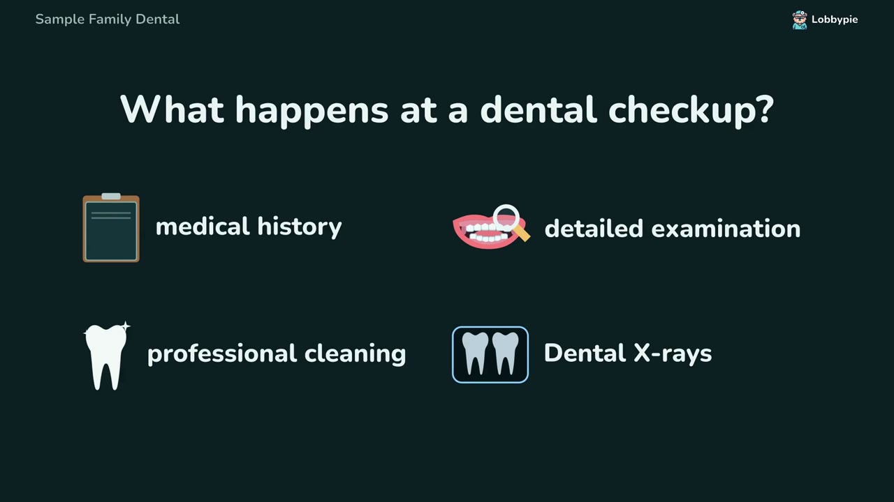 A sample video in the Classic style: What happens at a dental checkup?