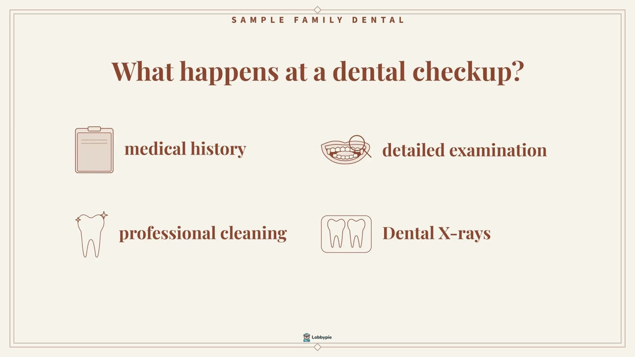 A sample video in the Symmetry style: What happens at a dental checkup?